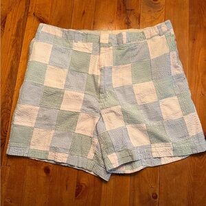 Berle Men's Seersucker Patchwork Shorts